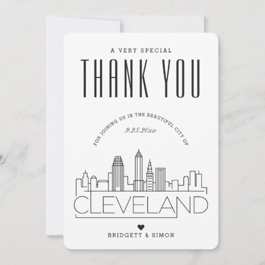 Cleveland Wedding | Hartelijk dank + Fotokaart Kaart (Voorkant)