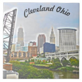 Cleveland West River Uitzicht Ceramic Tile Tegeltje (Voorkant)