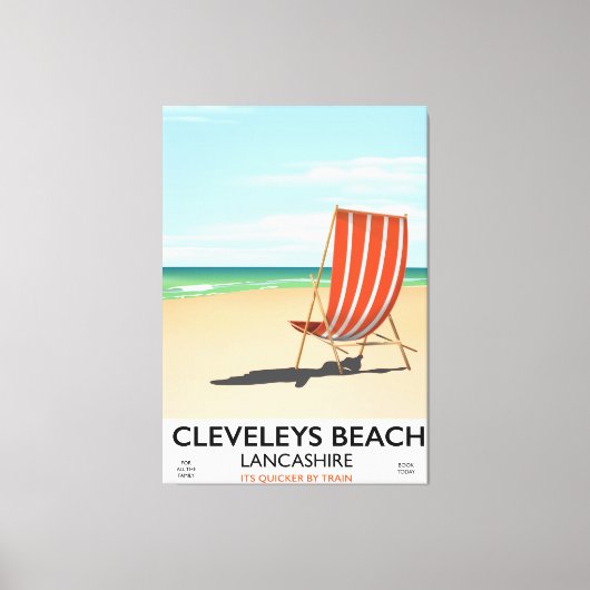 Cleveleys Beach Lancashire poster voor de kust Canvas Afdruk (Voorkant)