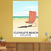 Cleveleys Beach Lancashire poster voor de kust Canvas Afdruk (Insitu (Woonkamer))
