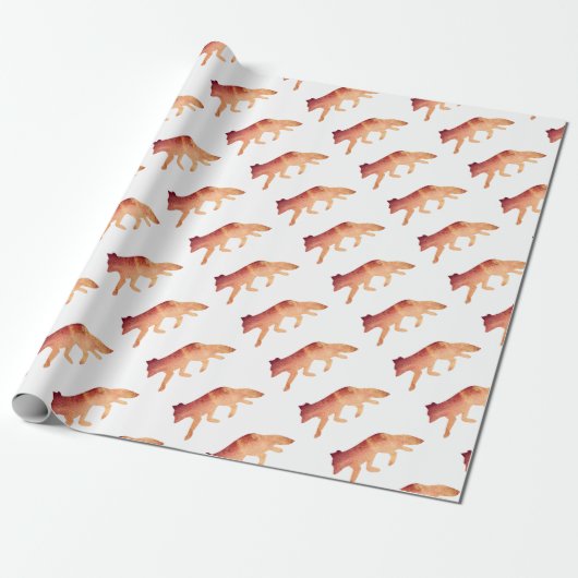 Clever als Fox Typografische Waterverf Cadeaupapier (Uitgerold)