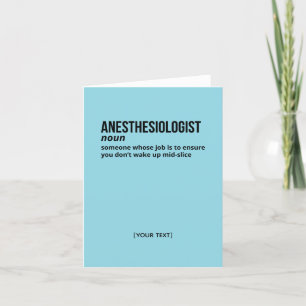 Clever Anesthesiologist Definition Wenskaart Bedankkaart
