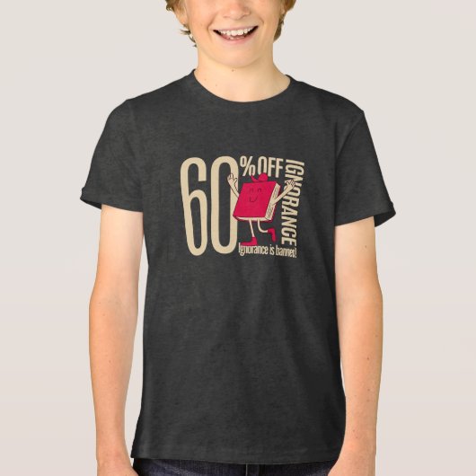 Clever Anti-Ignorance Message Youth Tri-blend  Tri-Blend Shirt (Voorkant)