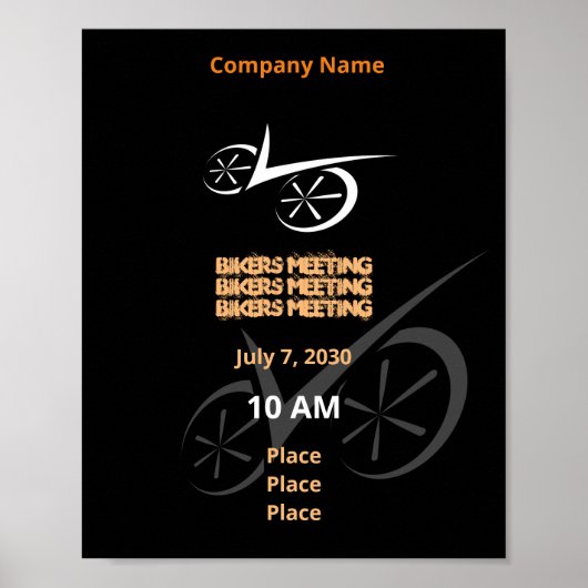 Clever Black Defined Biking Poster (Voorkant)