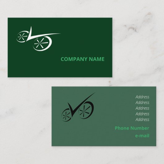 Clever Black Defined Biking Sjabloon Visitekaartje (Voorkant / Achterkant)