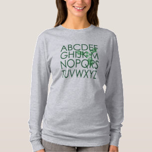 Clever Christmas Noel (No L) Groen Alfabet Holly T-shirt
