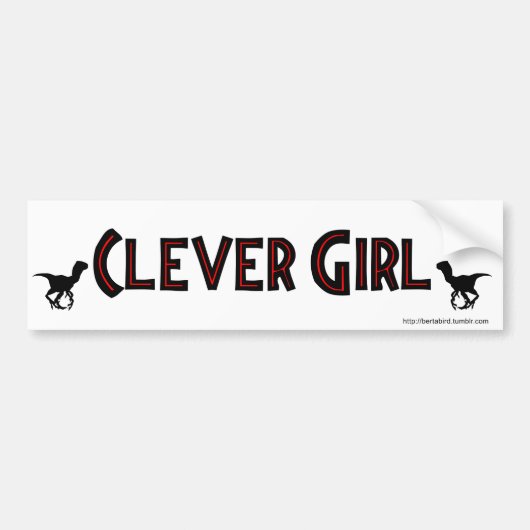 CLEVER GIRL BUMPERSTICKER (Voorkant)