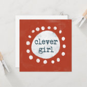 Clever Girl Wenskaart Kaart (Voorkant / Achterkant in situ)