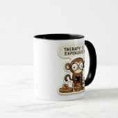 Clever Monkey - "Therapie is duur" Grappig Mok (Voorkant rechts)
