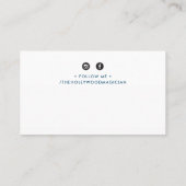 CLEVER OMBRE FADE TEXT minimal modern donkerblauw Visitekaartje (Achterkant)