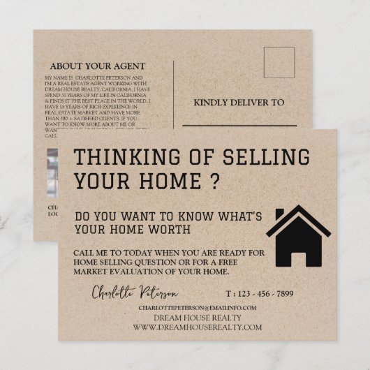 Clever Real Estate Farming Marketing Kraft Briefkaart (Voorkant / Achterkant)