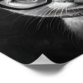 Clever Schrödinger's Cat - Black and White Poster (Hoek)