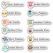 Clever Uilen Custom Meerdere Naam Stickers (Voorkant)