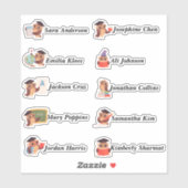 Clever uilen Custom Meerdere Naam Stickers (Vel)