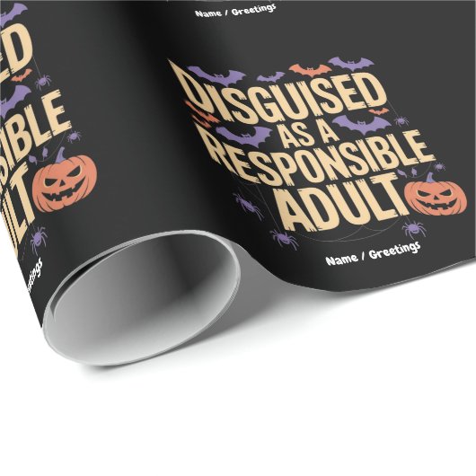 Cleverly Disguised as a Responsible Adult Funny Cadeaupapier (Rol Hoek)