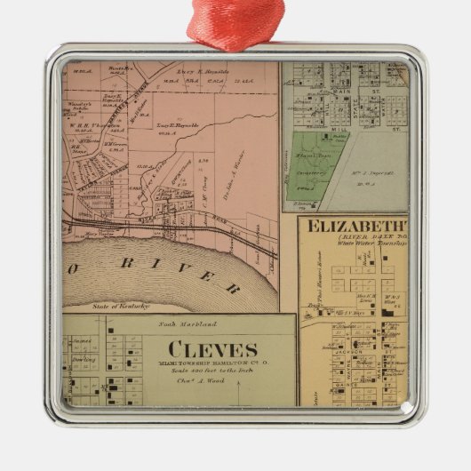 Cleves, North Bend, Ohio Metalen Ornament (Voorkant)