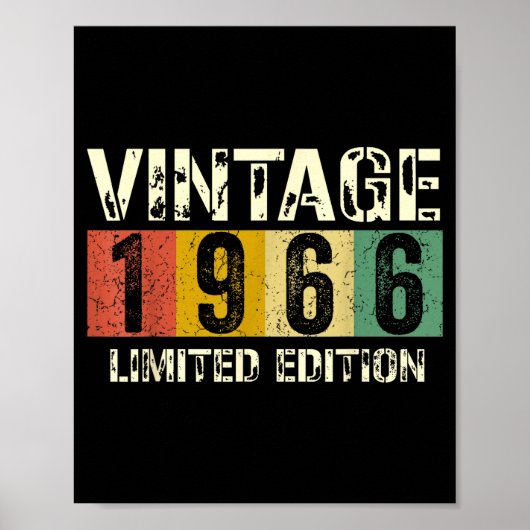 Clic 60 Birthday Decorations Men 60yr 1966 60th Bi Poster (Voorkant)