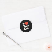 Clic 67 Meme - I Love Six Seven Ronde Sticker (Envelop)
