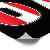 Clic 67 Rood Wit Strepen Design Poster (Hoek)