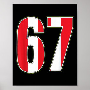 Clic 67 Rood Wit Strepen Design  Poster