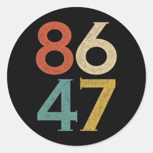 Clic 80s Style 86 47 Anti Trump Ronde Sticker