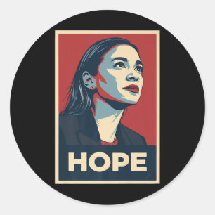 Clic AOC Alexandria Ocasio Cortez 2028 voor voorzi Ronde Sticker