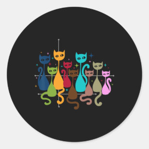 Clic Art Kitten Lover Kunstwerk Schattige Cat Ronde Sticker