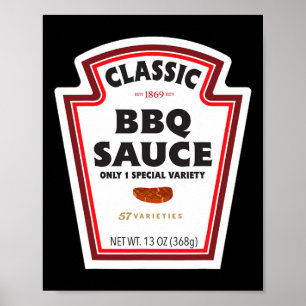 Clic Bbq-saus Fleslabel Grappige Halloween Kostuum Poster