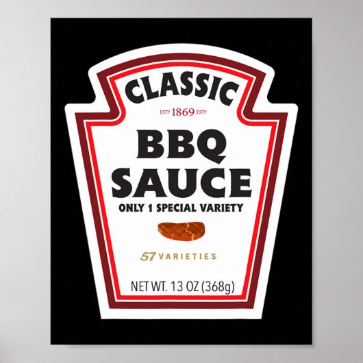 Clic Bbq-saus Fleslabel Grappige Halloween Kostuum Poster (Voorkant)