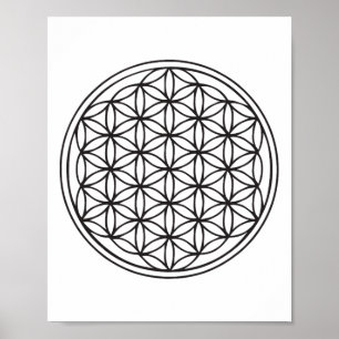 Clic Bloem Van Leven Heilige Geometrie Yoga New Ag Poster