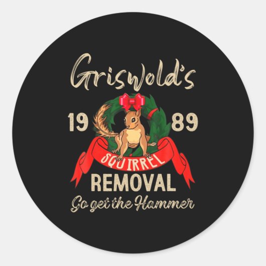 Clic Christmas Movie Squirrel Removal Vacation  Ronde Sticker (Voorkant)
