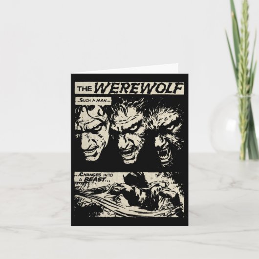 Clic Horror Film Monster Horror Strip Werewolf Ma Kaart (Voorkant)