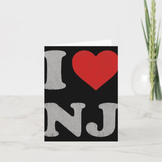 Clic I Love Nj Y2k Souvenir I Heart New Jersey  Kaart (Voorkant)