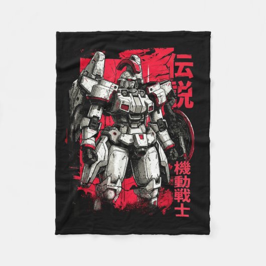 Clic Japanese Legendary Mecha Warrior Robot Fleece Deken (Voorkant)
