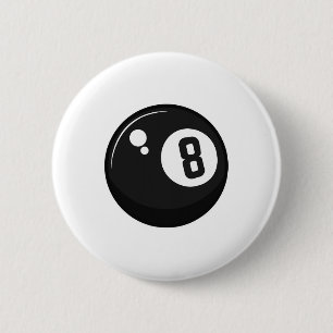 Clic Magic 8 Acht LL biljart poolspeler Volwassen Ronde Button 5,7 Cm
