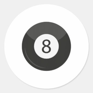 Clic Magic 8 Acht LL biljart poolspeler Volwassen Ronde Sticker