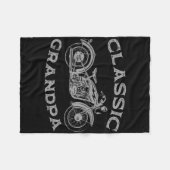  Clic Opa Grappige Motorfiets Grafische Mannen' Fleece Deken (Voorkant (Horizontaal))