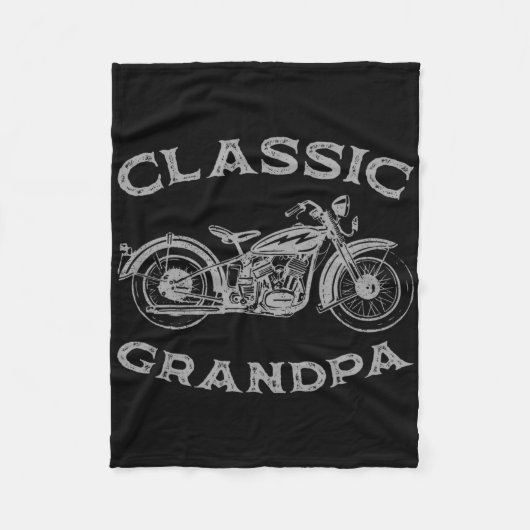  Clic Opa Grappige Motorfiets Grafische Mannen' Fleece Deken (Voorkant)