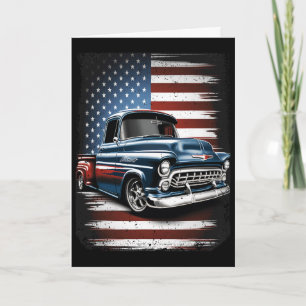 Clic Oude Pick-up Truck Amerikaanse Vlag 4 juli Pa Kaart