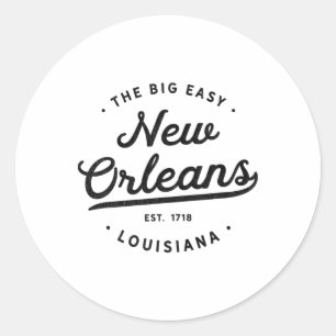 Clic Retro Vintage New Orleans Louisiana Casual Bi Ronde Sticker