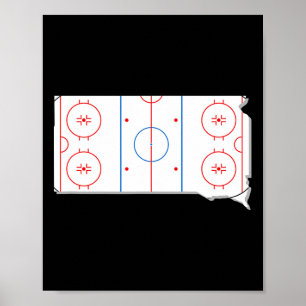 Clic South Dakota IJshockeybaan Sd Staatskaart Ove Poster