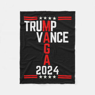 Clic Trump Vance 2024 Retro Stripe Trump Jd Vance Fleece Deken