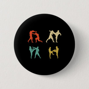 Clic Vintage Stijl Kickboksen Heren Dames Cadeau  Ronde Button 5,7 Cm