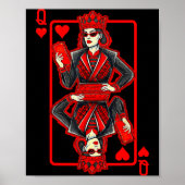 Clic Whimsical Queen Of Hearts Sungles Playing Car Poster (Voorkant)
