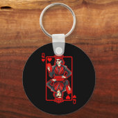Clic Whimsical Queen Of Hearts Sungles Playing Car Sleutelhanger (Voorkant)