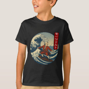 Clical Musicus Mozart Ukiyo-e Surfen Katakana T-shirt