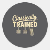 Clically Trained Retro Racing Three Pedals Manual  Ronde Sticker (Voorkant)