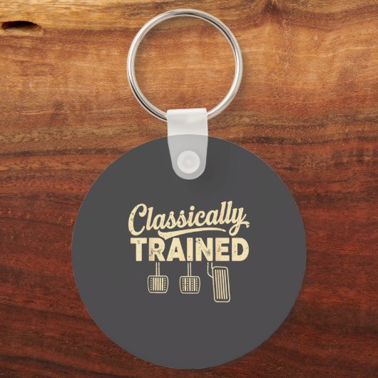 Clically Trained Retro Racing Three Pedals Manual  Sleutelhanger (Voorkant)