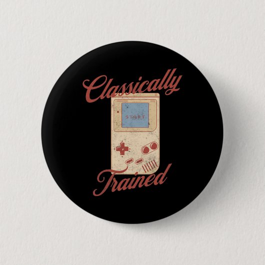 Clically Trained Retro Video Game Handheld Ronde Button 5,7 Cm (Voorkant)