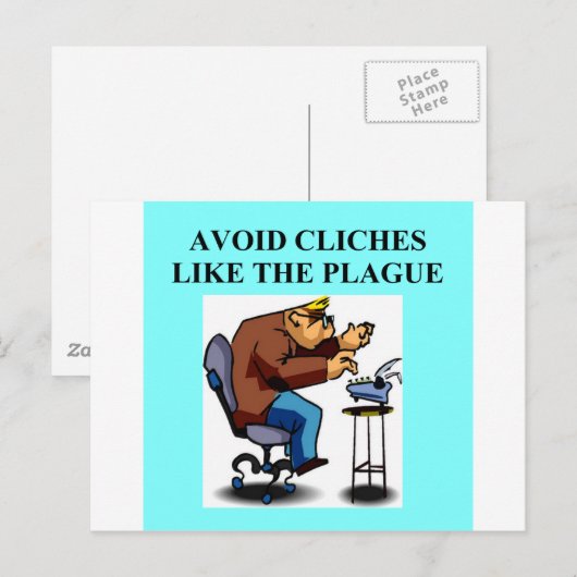 CLICHE grap voor schrijvers en auteurs Briefkaart (Voorkant / Achterkant)